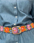Jenny Krauss Prairie Flowers Embroidered Belt