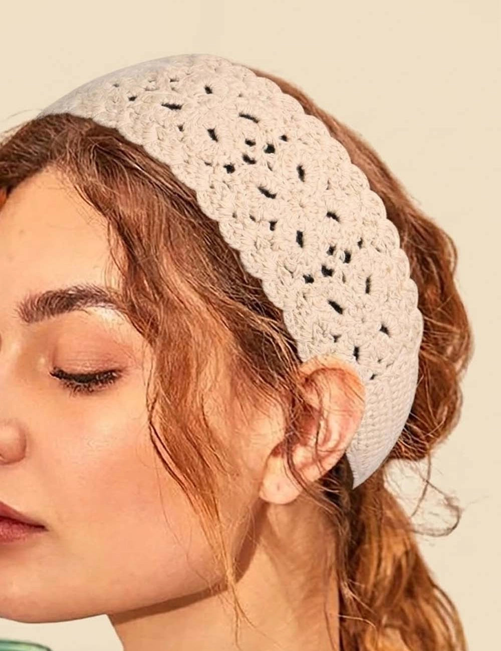 Boho Crochet Cotton Headband