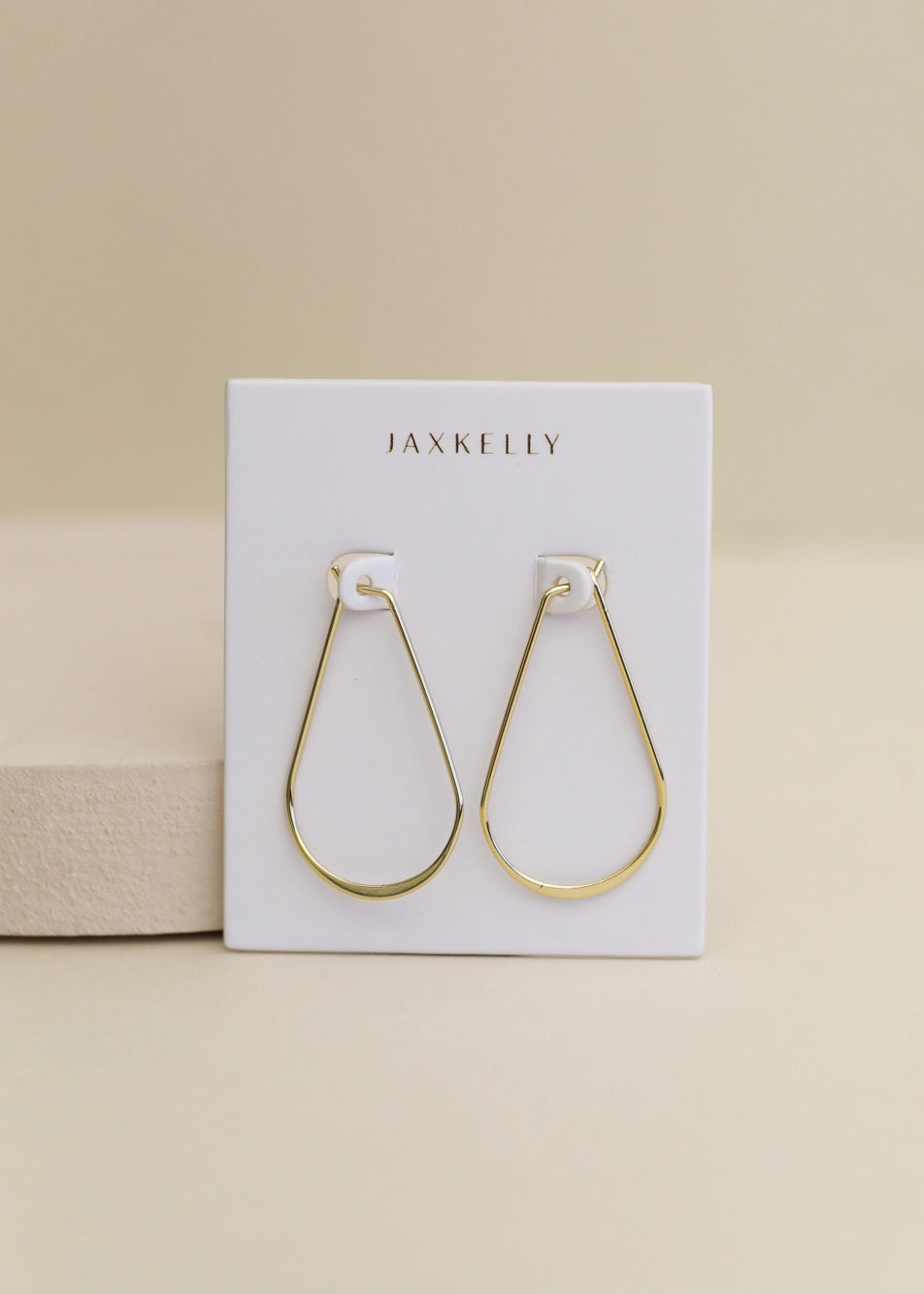 JK Gold Long Oval Hoop Earrings