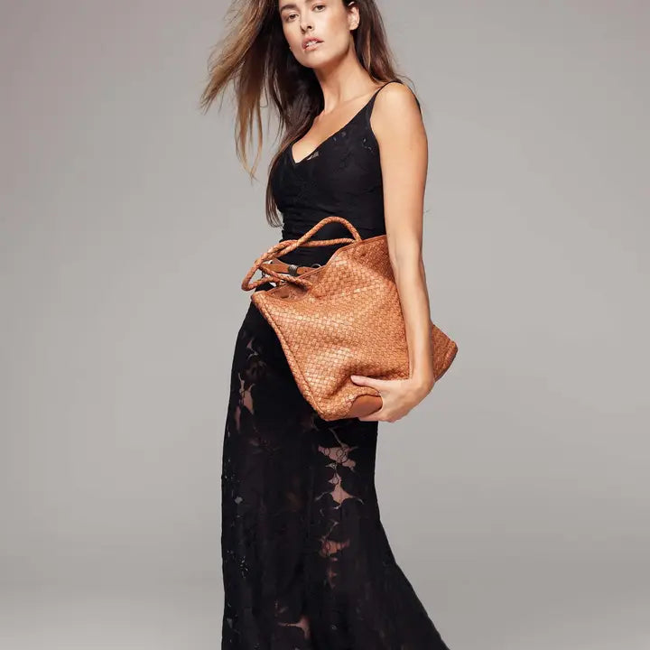 Taylor Woven Leather Tote Bag