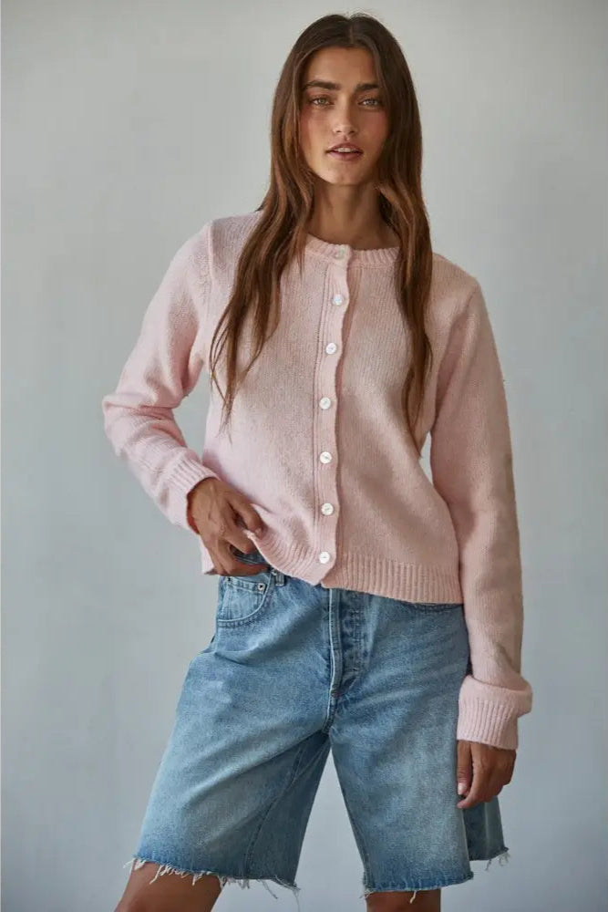 Baby Pink Cardi Sweater