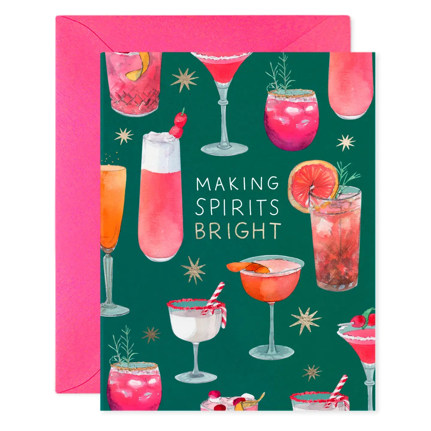 E.Frances Making Spirits Bright Holiday Cocktail Greeting Card