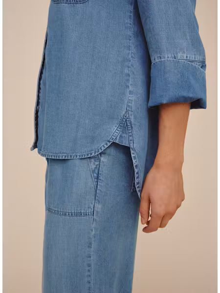 Bella Dahl Shirt Tail Button Down-Indigo Harbor Wash