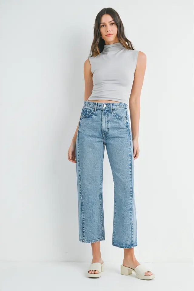 Just Black Barrel Jean Twist Medium Denim