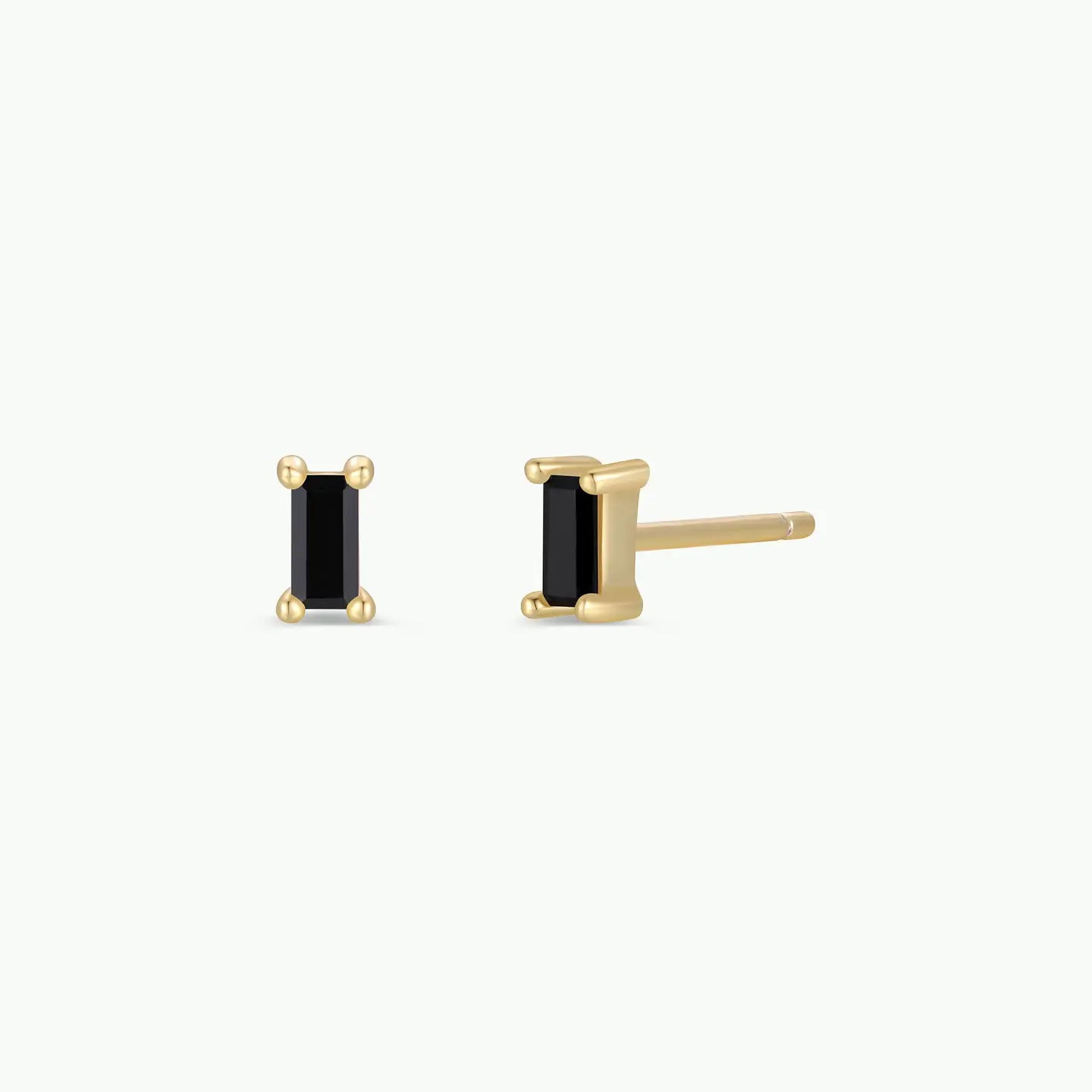 JK Baguette Black Gold Earrings