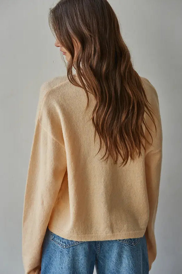 Apricot Knit Sweater Cardigan