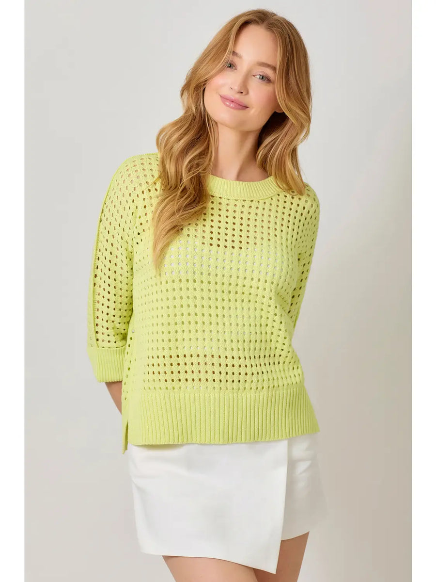 Open Stitch High Low Sweater
