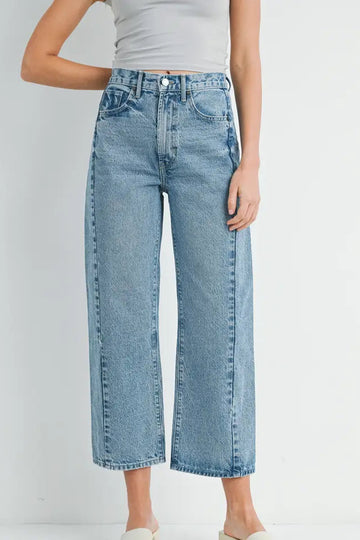 Just Black Barrel Jean Twist Medium Denim