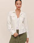 Bella Dahl Fitted Trucker Shirt-Ivory