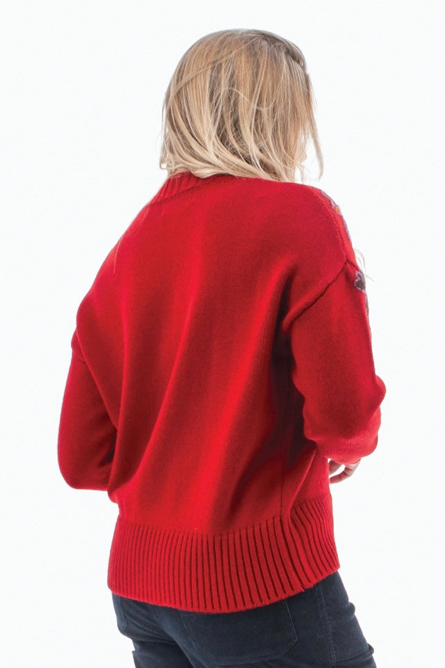 Misha Embroidered Sleeve Sweater