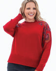 Misha Embroidered Sleeve Sweater