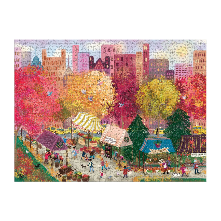 Autumn at the City Market 1000 Piece Puzzle