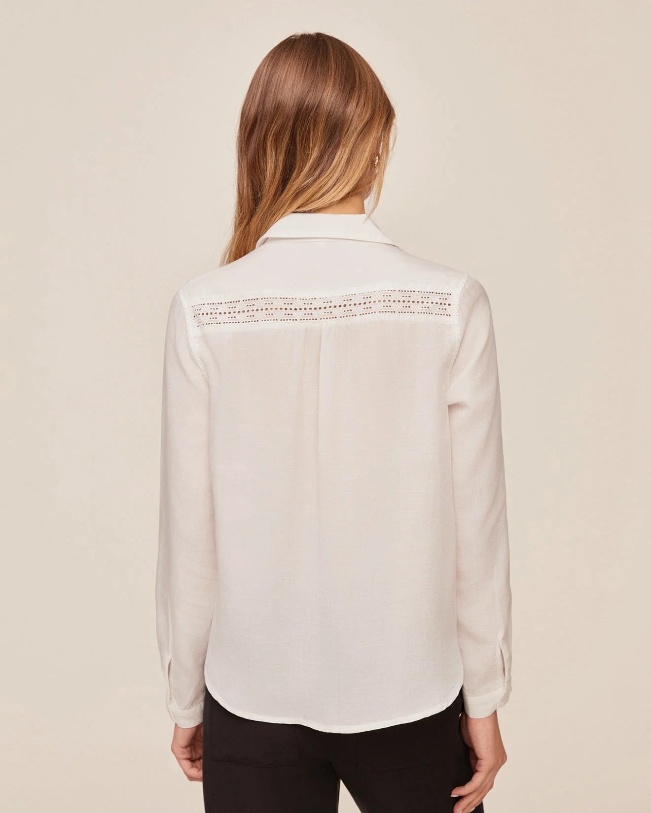 Bella Dahl Long Sleeve Shirt with Lace Inset