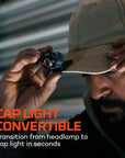 Mycro Rechargeable Headlamp/Cap Light Convertible 450 Lumens