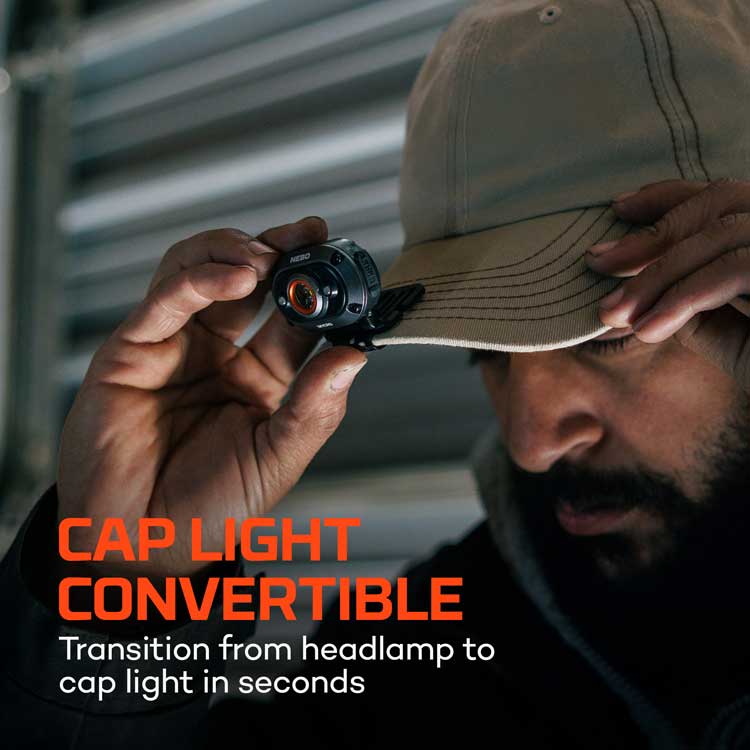 Mycro Rechargeable Headlamp/Cap Light Convertible 450 Lumens