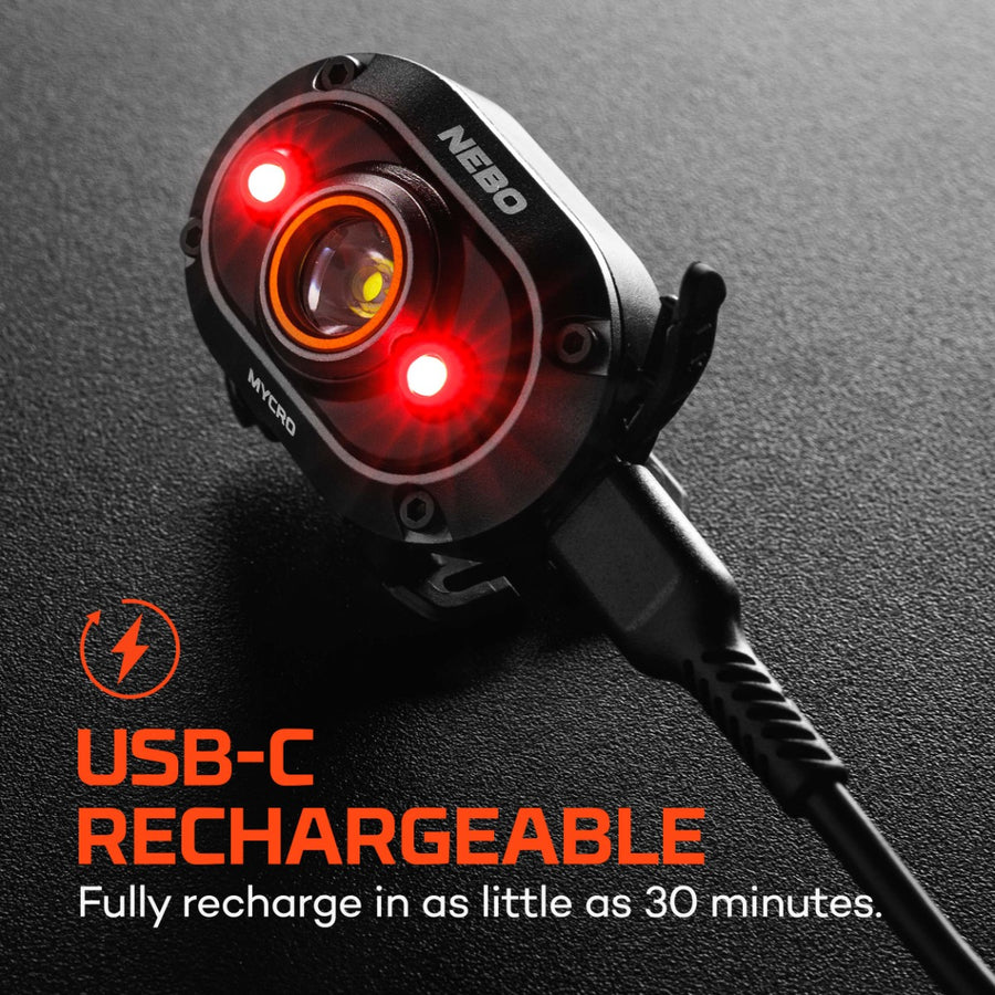 Mycro Rechargeable Headlamp/Cap Light Convertible 450 Lumens