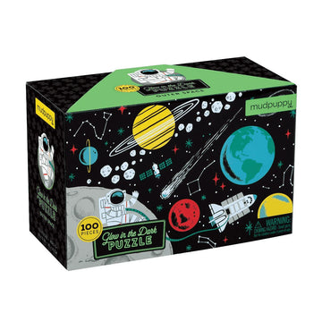 Outer Space Glow-in-the-dark 100 Piece Puzzle