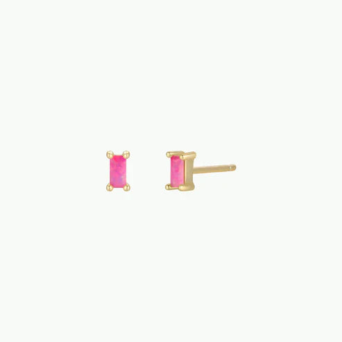 JK Baguette Pink Opal Earring