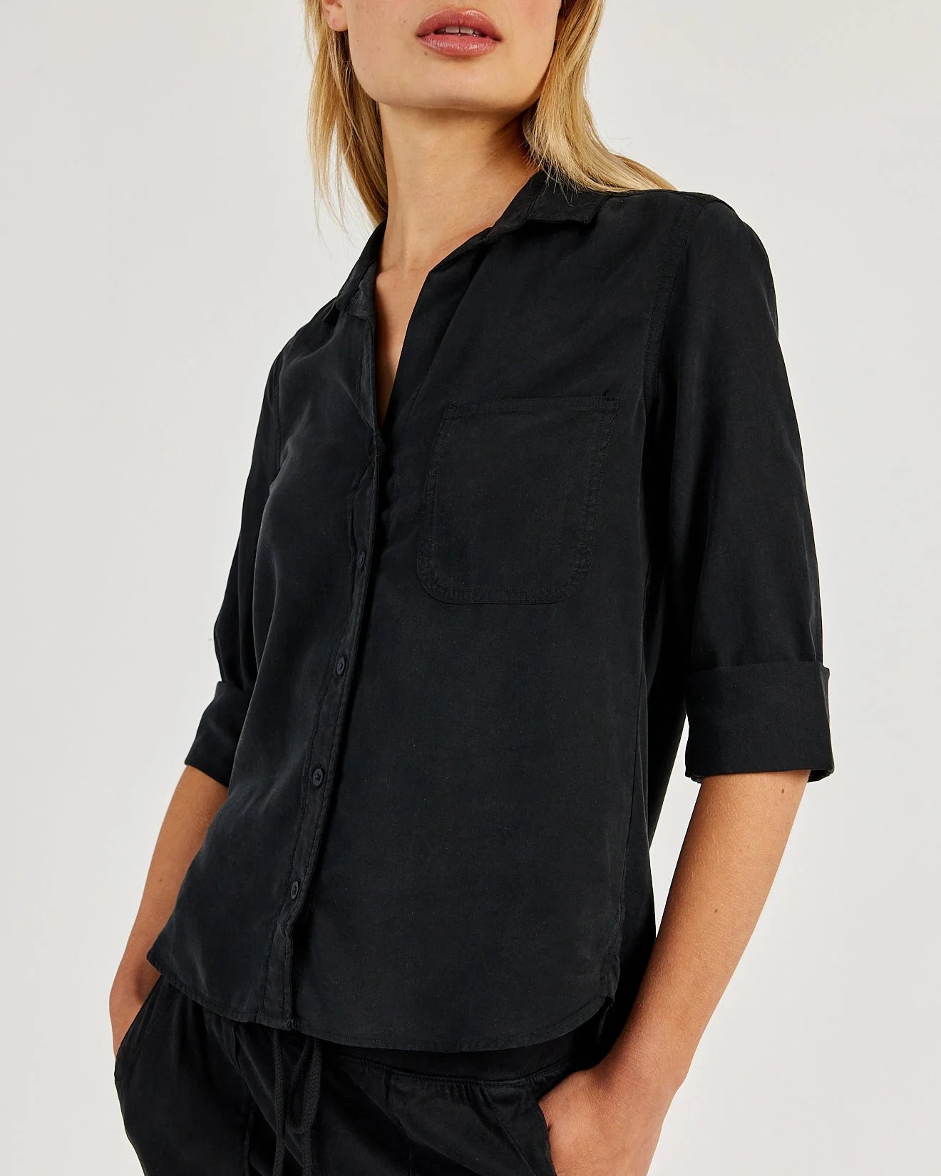 Bella Dahl Shirt Tail Button Down-Vintage Black