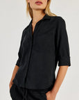 Bella Dahl Shirt Tail Button Down-Vintage Black