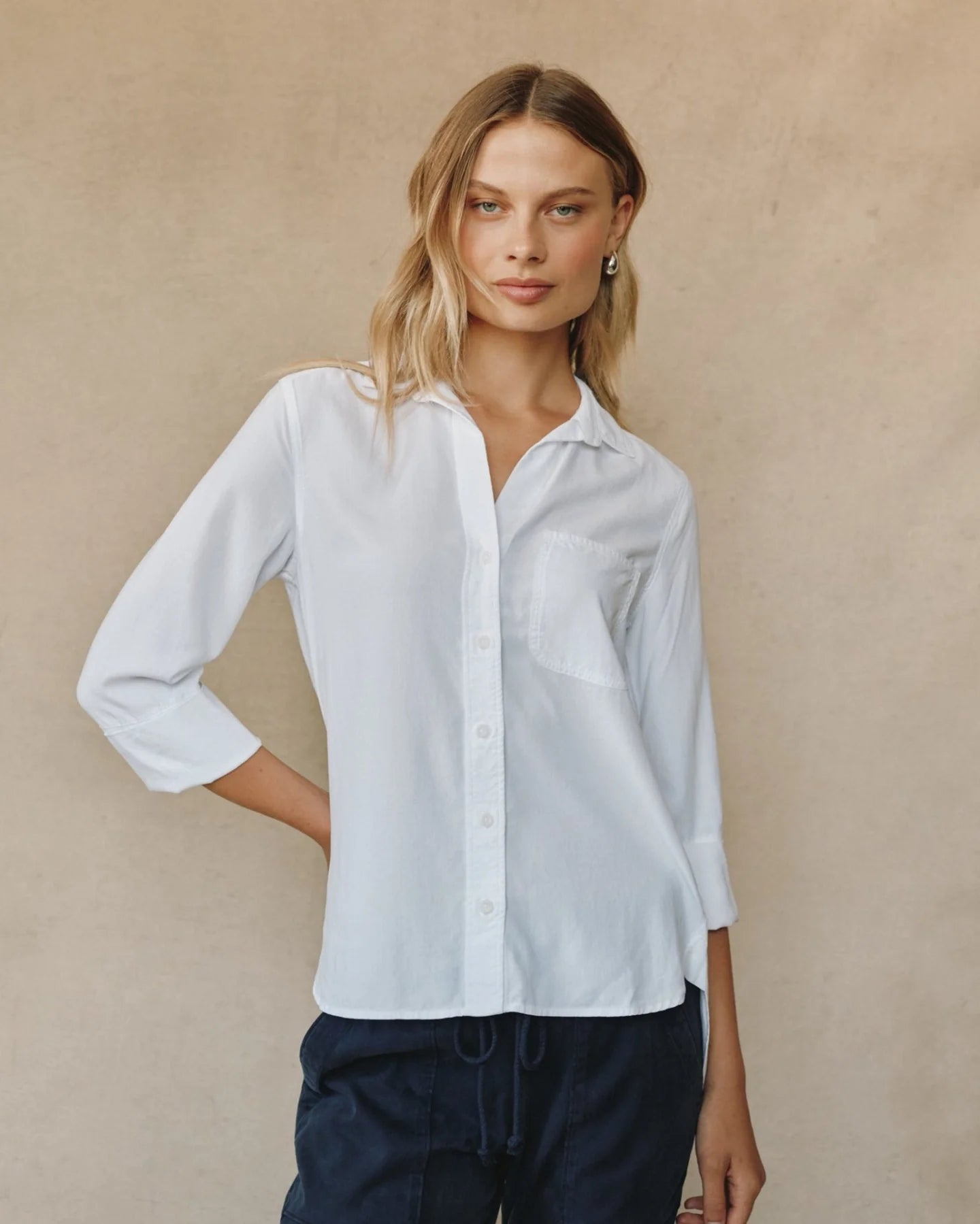 Bella Dahl Shirt Tail Button Down-White