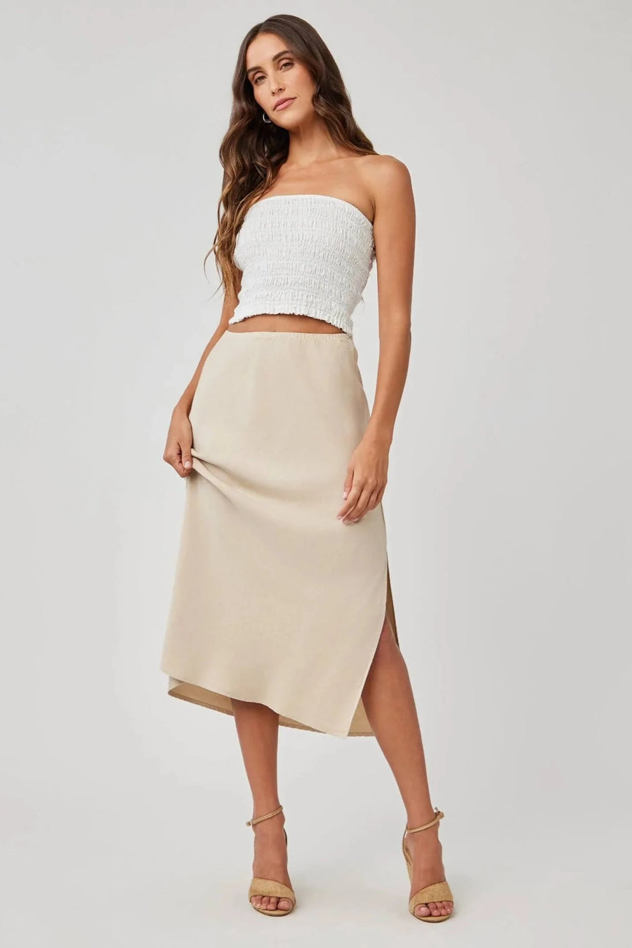 Bella Dahl Amara Side Split Bias Skirt