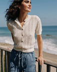 Bella Dahl Short Sleeve Cardigan-Ivory