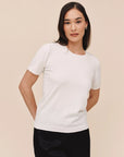 Bella Dahl Short Sleeve Crew Neck Cotton Cashmere Tee