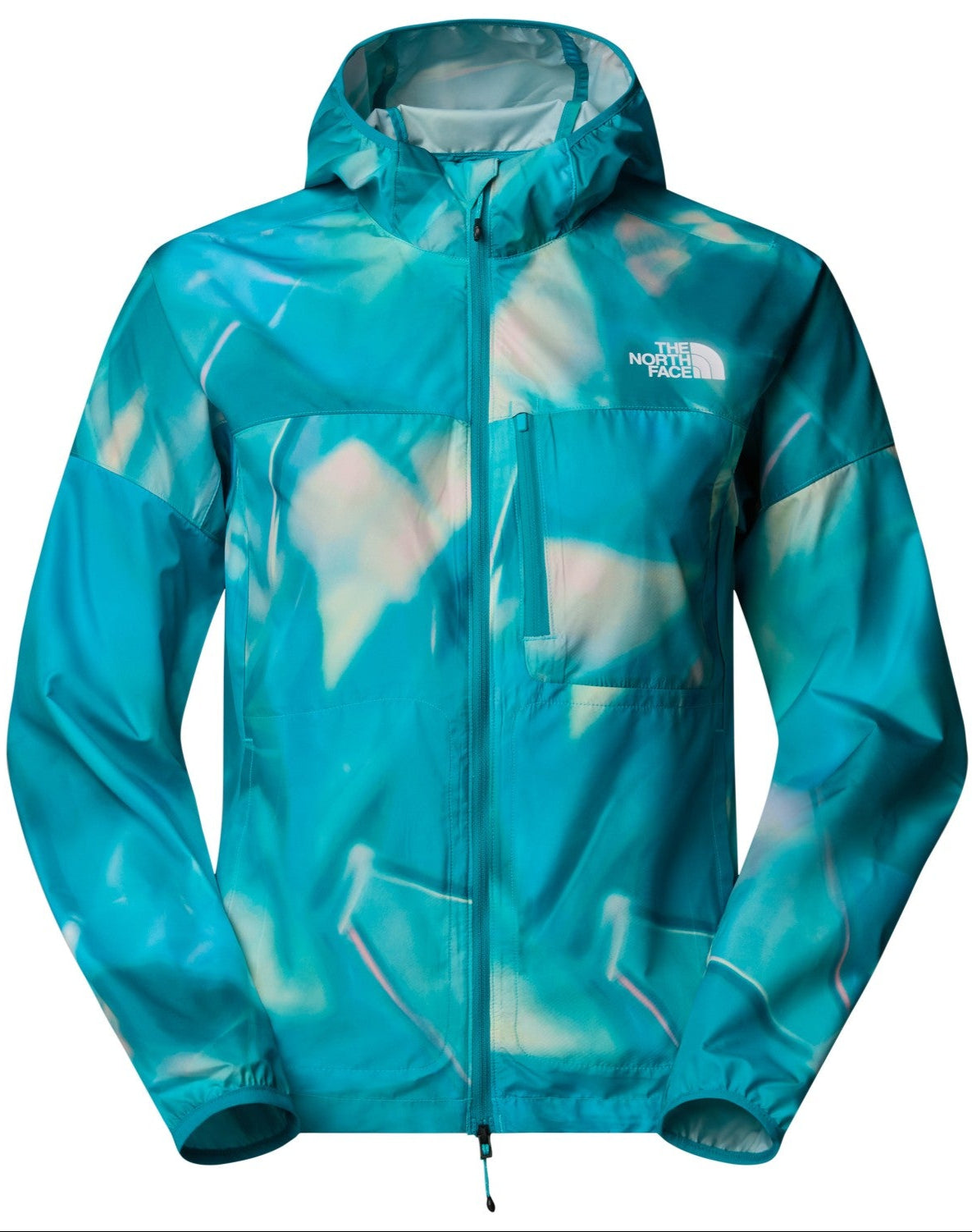 TNF W's Higher Run Wind Jacket: Galactic Blue Prism Print