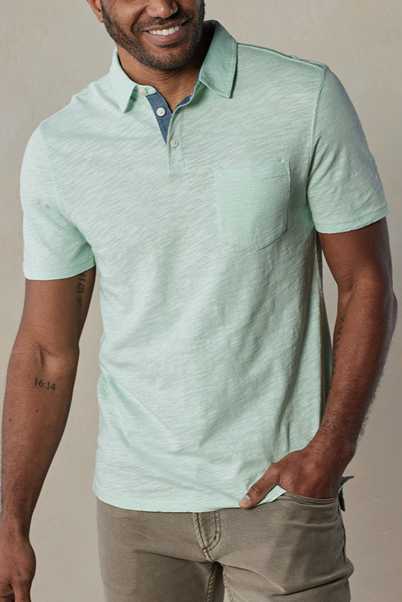 Vintage Slub Cotton Pocket Polo Shirt