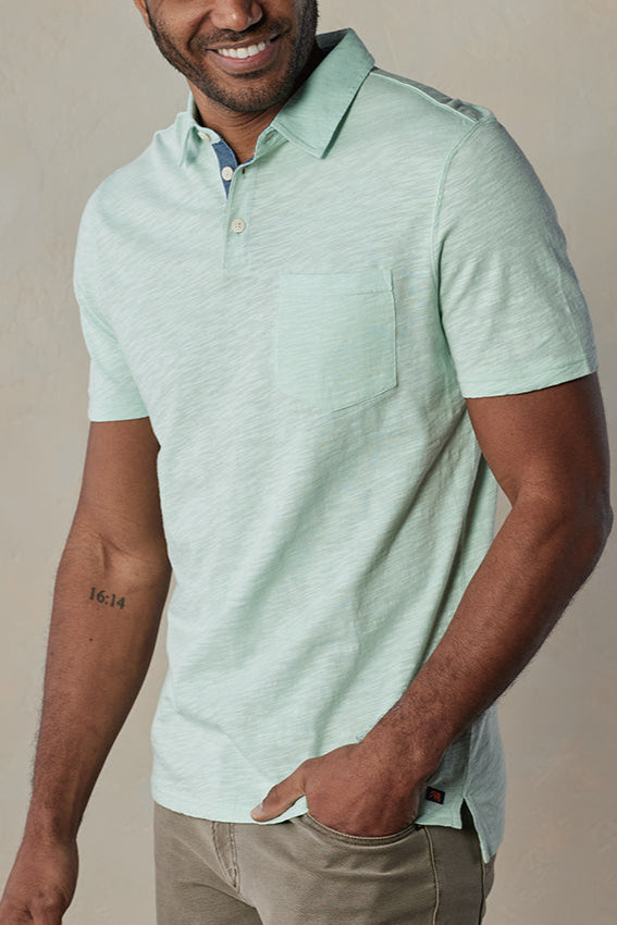 Vintage Slub Cotton Pocket Polo Shirt