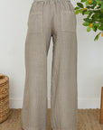 Pleated Linen Wide Leg Pant