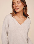 Bella Dahl V-Neck Sweater - Heather Mist