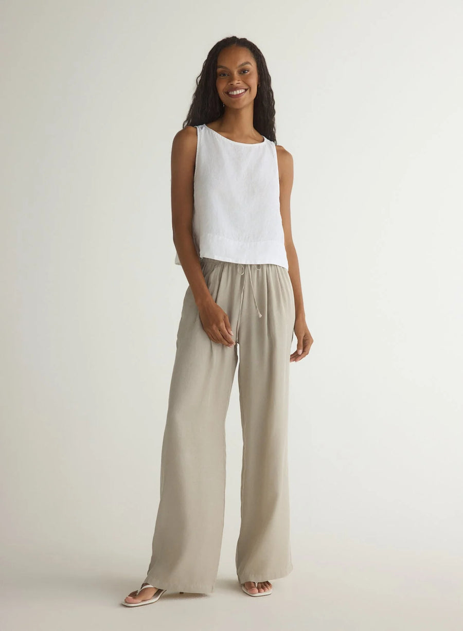 Bella Dahl Pleated Wide Leg Full Length Pant