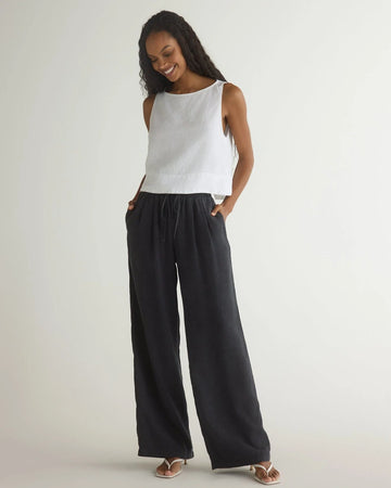 Bella Dahl Pleated Wide Leg Full Length Pant