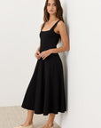 Pact Fit and Flare Square Neck Dress
