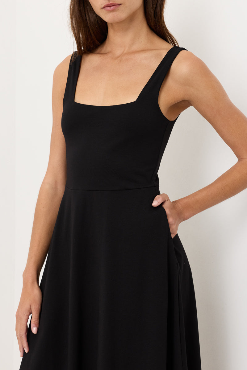 Pact Fit and Flare Square Neck Dress