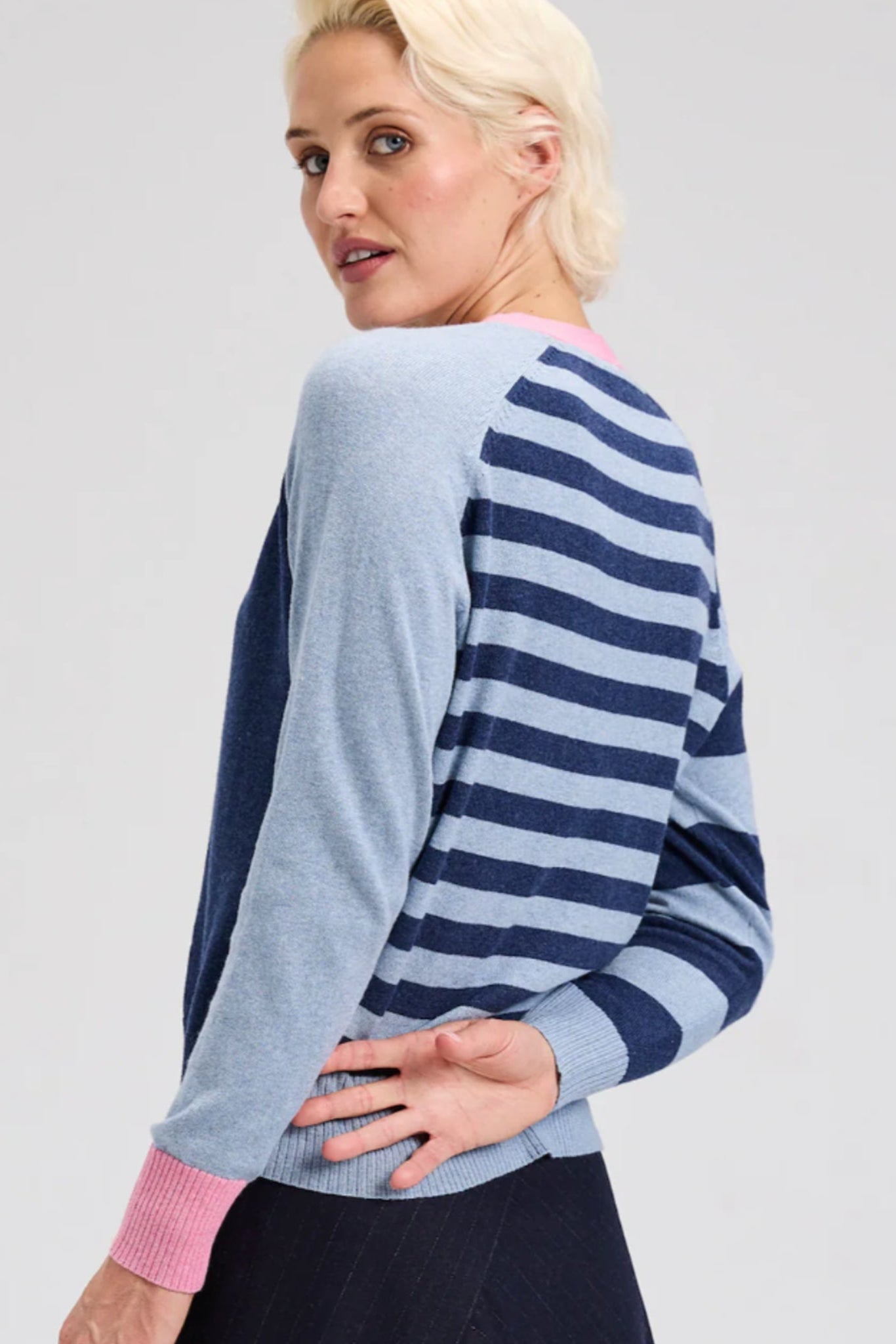 Z&P Split Cotton & Cashmere Cardi Sweater: Jean