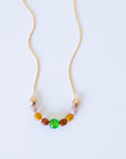 Tiny Gold Filled Bead Necklace - Jade 14"