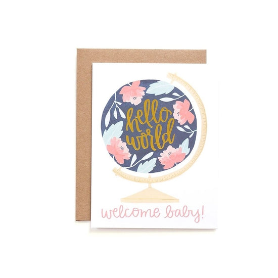 Welcome Baby Globe Greeting Card