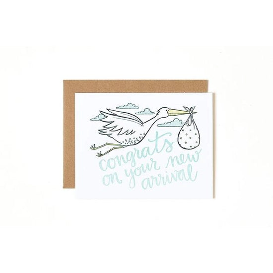 Congrats Stork Greeting Card