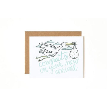 Congrats Stork Greeting Card