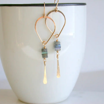 Labradorite Teardrop Earrings - 14K Gold Filled