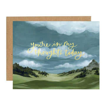 My Thoughts Mountain Sympathy Card
