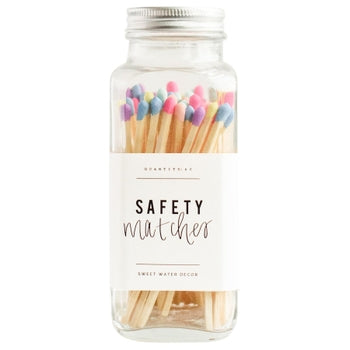 Wooden Colorful Safety Matches - Glass Jar