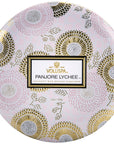 Voluspa Panjore Lychee 3 Wick Candle in Decorative Tin