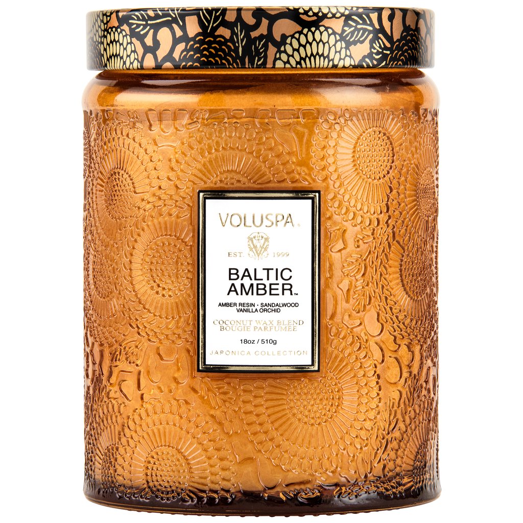 Voluspa Baltic Amber 18oz Large Glass Jar Candle