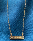 Phases of the Moon Bar in Gold Vermeil Necklace