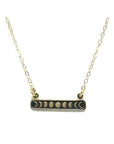 Phases of the Moon Bar in Gold Vermeil Necklace