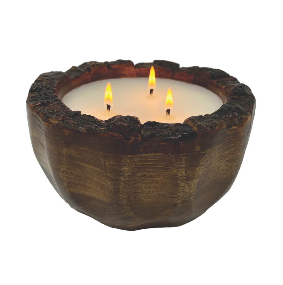 Himalayan Endurance Wood Bowl Candle